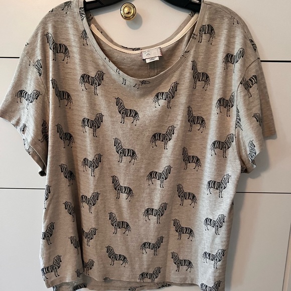 Anthropologie fun zebra print tee - Picture 1 of 4